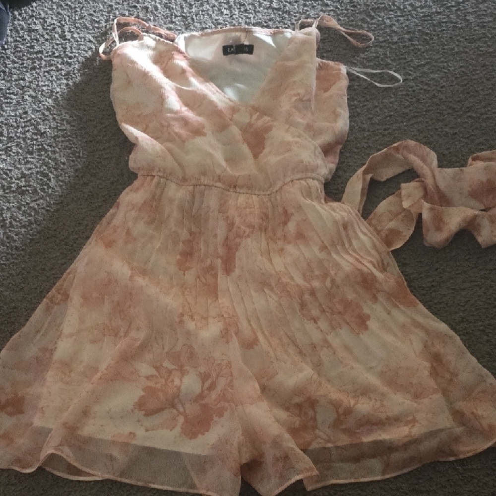 Express Peach and Cream Floral Romper